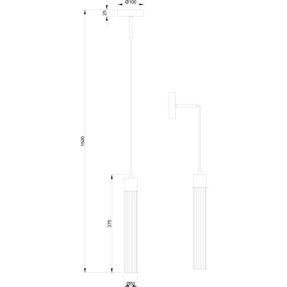 Светильник подвесной настенный Stilfort 2192/05/01PW серия Hitube