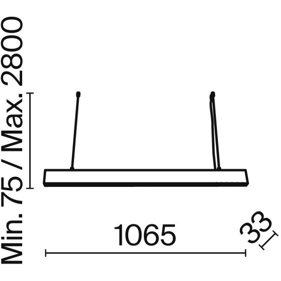 Подвесной светильник линейный вытянутый Technical P050PL-L40B4K